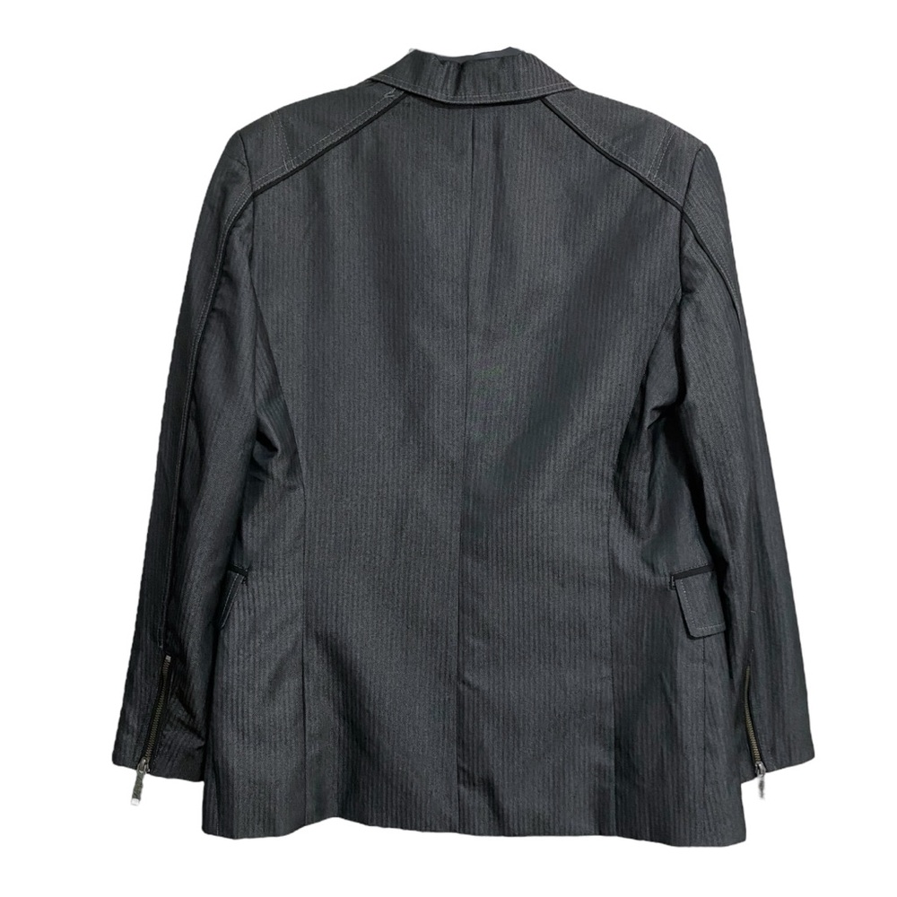 Fox Racing Deluxe Pinstripe Charcoal Gray Blazer Jacket Men's Punk Skater Sz S - Picture 9 of 14